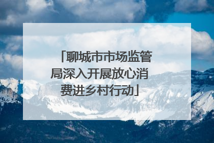 聊城市市场监管局深入开展放心消费进乡村行动