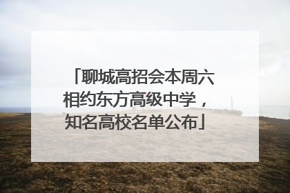聊城高招会本周六相约东方高级中学，知名高校名单公布