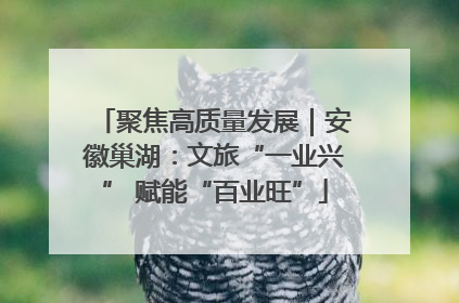 聚焦高质量发展｜安徽巢湖：文旅“一业兴” 赋能“百业旺”