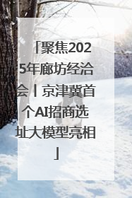 聚焦2025年廊坊经洽会丨京津冀首个AI招商选址大模型亮相