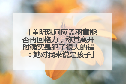 董明珠回应孟羽童能否再回格力，称其离开时确实是犯了很大的错：她对我来说是孩子