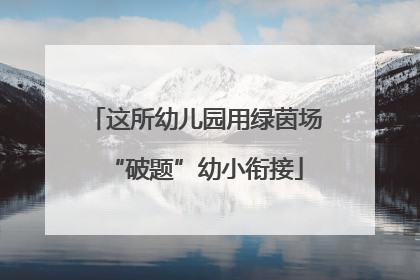 这所幼儿园用绿茵场“破题”幼小衔接