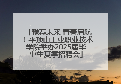 豫荐未来 青春启航！平顶山工业职业技术学院举办2025届毕业生夏季招聘会