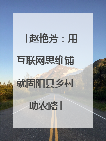 赵艳芳：用互联网思维铺就固阳县乡村助农路