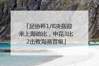 足协杯1/8决赛迎来上海德比，申花3比2击败海港晋级