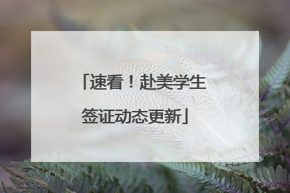 速看！赴美学生签证动态更新