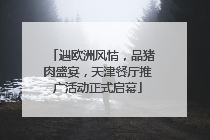 遇欧洲风情，品猪肉盛宴，天津餐厅推广活动正式启幕