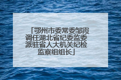 鄂州市委常委邹霞调任湖北省纪委监委派驻省人大机关纪检监察组组长