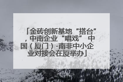 金砖创新基地“搭台”，中南企业“唱戏” 中国（厦门）-南非中小企业对接会在厦举办