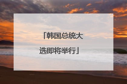 韩国总统大选即将举行