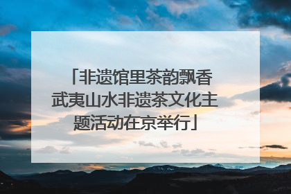 非遗馆里茶韵飘香 武夷山水非遗茶文化主题活动在京举行