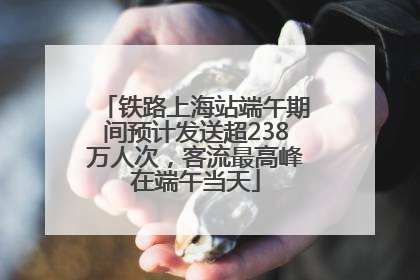 铁路上海站端午期间预计发送超238万人次，客流最高峰在端午当天