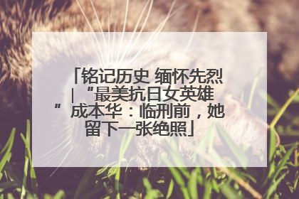 铭记历史 缅怀先烈 ∣“最美抗日女英雄”成本华：临刑前，她留下一张绝照