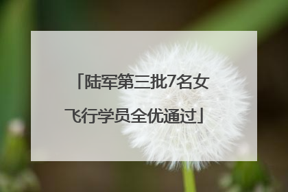 陆军第三批7名女飞行学员全优通过
