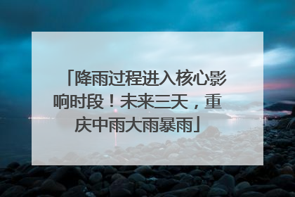 降雨过程进入核心影响时段！未来三天，重庆中雨大雨暴雨