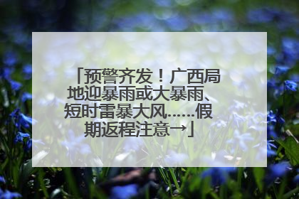 预警齐发！广西局地迎暴雨或大暴雨、短时雷暴大风……假期返程注意→