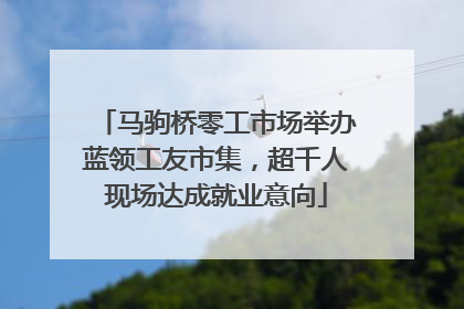 马驹桥零工市场举办蓝领工友市集，超千人现场达成就业意向