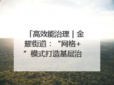 高效能治理｜金耀街道：“网格+”模式打造基层治理新样板