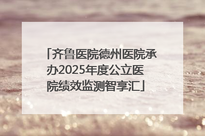 齐鲁医院德州医院承办2025年度公立医院绩效监测智享汇