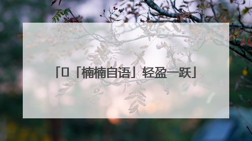 ﻿「楠楠自语」轻盈一跃