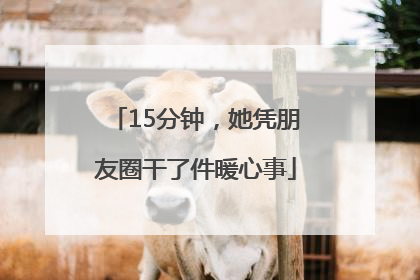15分钟，她凭朋友圈干了件暖心事