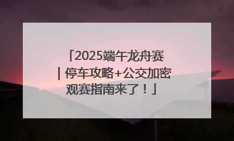 2025端午龙舟赛｜停车攻略+公交加密 观赛指南来了！