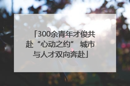 300余青年才俊共赴“心动之约” 城市与人才双向奔赴