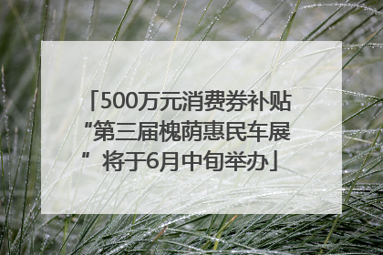 500万元消费券补贴 “第三届槐荫惠民车展”将于6月中旬举办