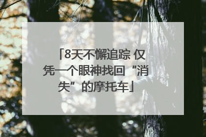 8天不懈追踪 仅凭一个眼神找回“消失”的摩托车
