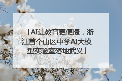 AI让教育更便捷，浙江首个山区中学AI大模型实验室落地武义